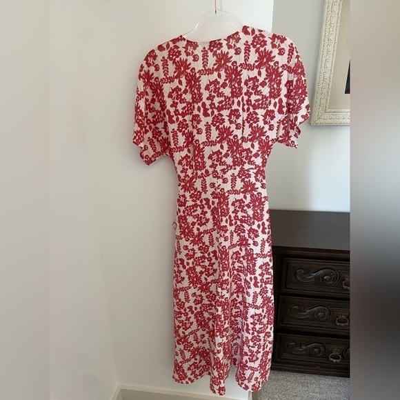 Lush Floral Wrap Maxi MIDI Dress short sleeve small - Picture 7 of 11